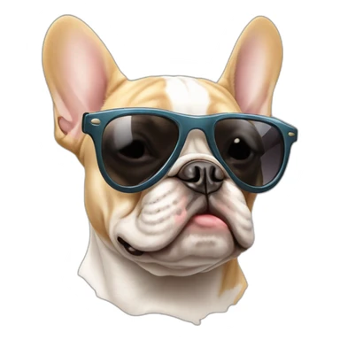 French bulldog with sunglass and cigar sticker