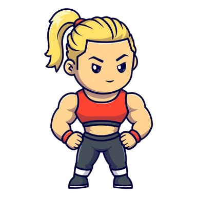 Hun from Teenage Mutant Ninja Turtles, muscular gang leader with blonde ponytail sticker
