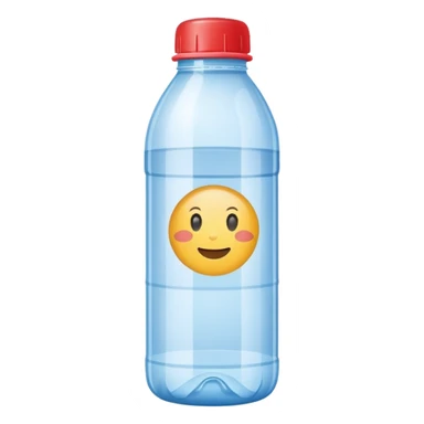 a use and throw plastic water bottle in a simple vector style sticker