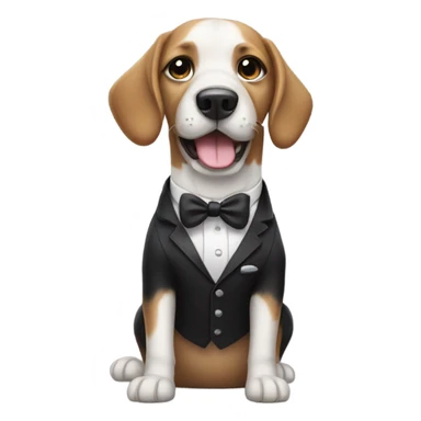 dog wearing tuxedo  sticker