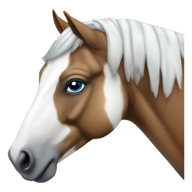 Noriker horse portrait with blue eyes and white marking from the head and down to the nose. sticker