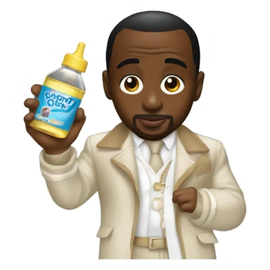 P diddy with baby oil in hand sticker