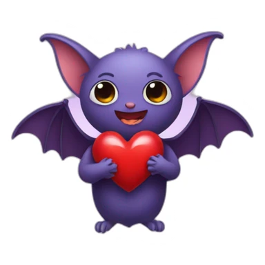 bat holding heart sticker