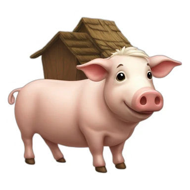 Cochon sur une vache sticker