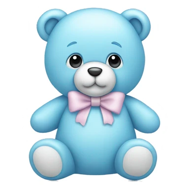 pastel blue teddy bear with bow sticker