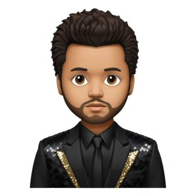 The Weeknd with Dark Brown Hair, Black Sequin Suit  sticker