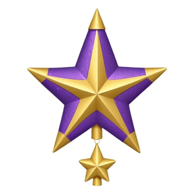 purple and gold tree topper sticker