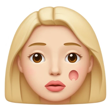 minimal flat emoji showing emotional pressure,
slightly compressed lips,
tight but controlled facial features,
no panic or fear,
muted pastel colors,
serious but calm wellness aesthetic,
transparent background,
vector illustration
 sticker