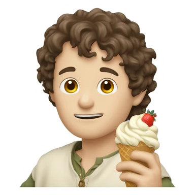 Frodo bagins eating ice cream sticker