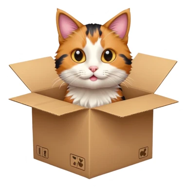 cat jumping inside into a box. the cat faces the box sticker