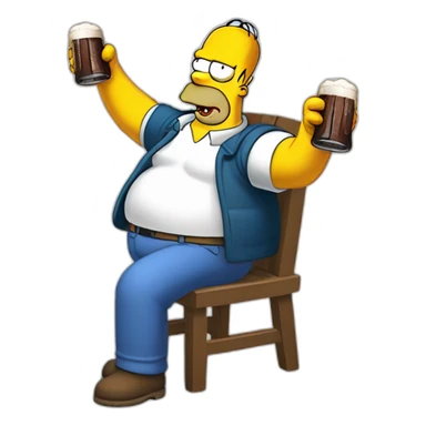 Homer Simpson boit une bière sticker