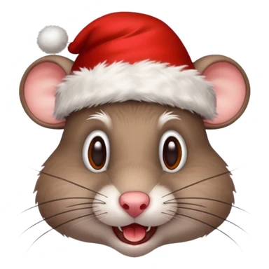 Crazy rat with Christmas hats sticker