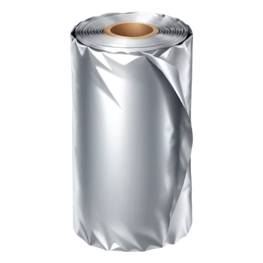 A roll of aluminum foil (papel aluminio) sticker