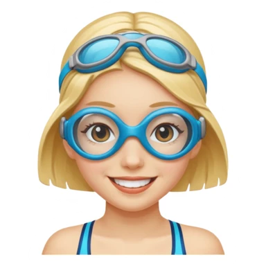 Girl with swim goggles sticker