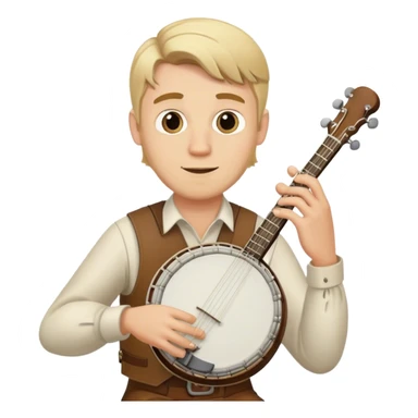 Blonde man playing banjo  sticker