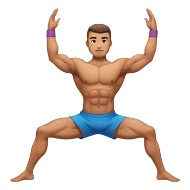 buff man warrior-yoga-pose sticker