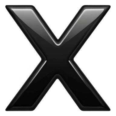 make a letter x emoji in the color black and make the background transparent sticker