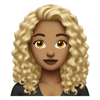 latina baddie darker with blond hair curly sticker