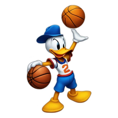 donald duck with a basketball sticker