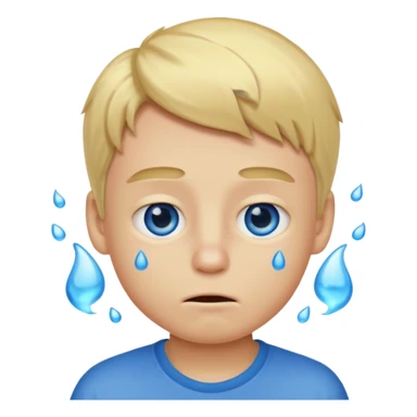 smelly boy, blond with blue eyes. sticker