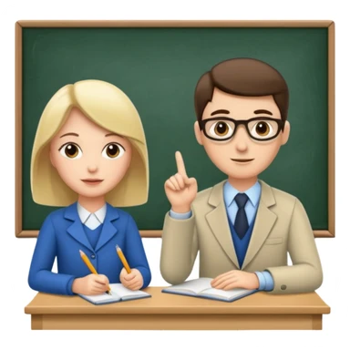 teacher teaching one student in a classroom sticker