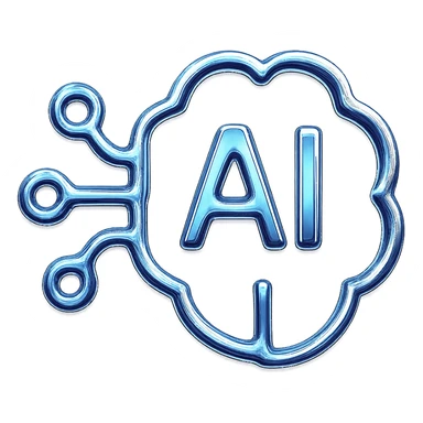 chrome style abstract AI symbol sticker