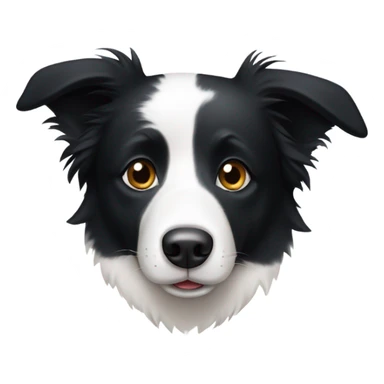 Border collie with half white face and half black face sticker