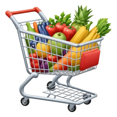 shopping cart silver with stuff sticker