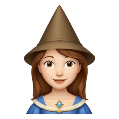 Medieval princess with cone hat and brown hair sticker