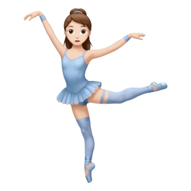 Ballet dancer in over the knee socks, leotard and long brown hair sticker