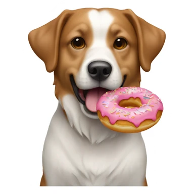 Chien qu mange un donut sticker
