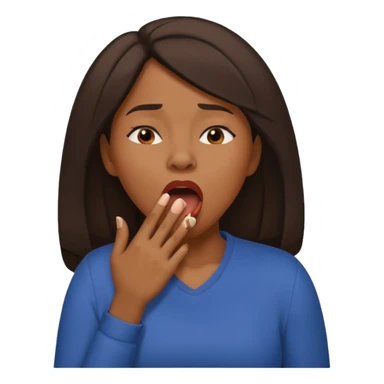 black woman Yawning with Hand on Mouth, sticker