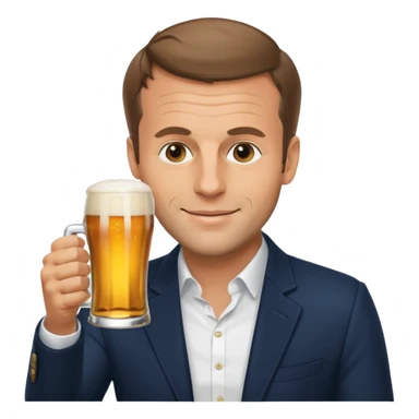Macron qui boit de la bière  sticker
