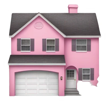 Pink home with garage and driveway sticker