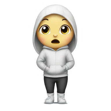 an anxious baby rabbit in leggings pants sticker