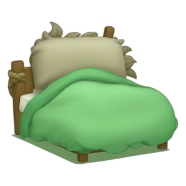 green haired viking sleeping sticker