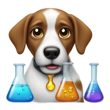 dog doing chemistry sticker