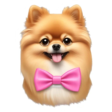 Pomeranian with a pink bow tie  sticker