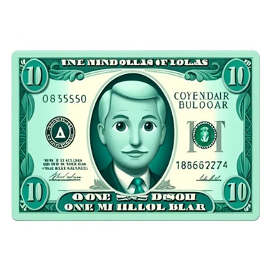 Teal $1 million sticker