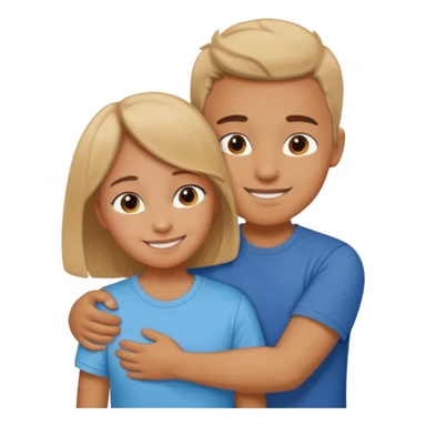 Texte ´Gros câlin’, en dessous un homme serre sa sœur dans ses bras sticker