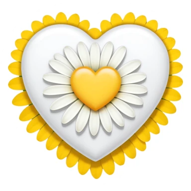 white heart with a daisy border sticker