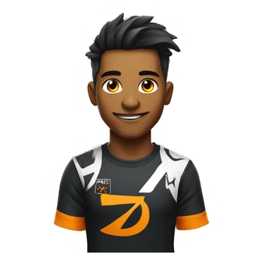 Gamer with a t-shirt esport fnatic sticker