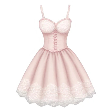 coquette dress, light pink cloth and white lace sticker