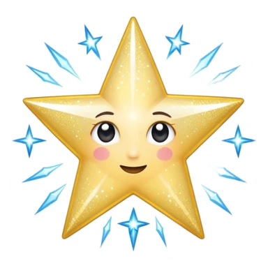 white glory star glitter sticker