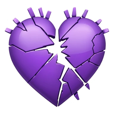 purple broken heart sticker
