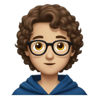 a brown haired boy in glasses and a Ravenclaw robe sticker
