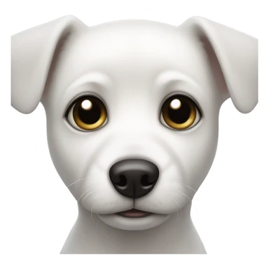 White small dog with black around its eyes sticker