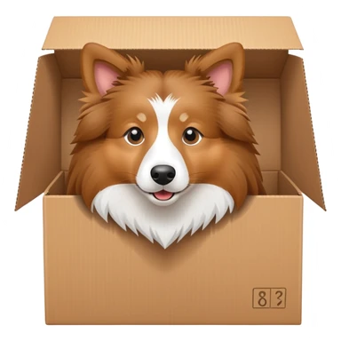 Shetland sheepdog in a box sticker