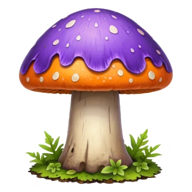 wild colorful mushroom growing on tree sticker