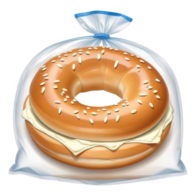 bagel with cream cheese in a Ziploc bag ￼ sticker